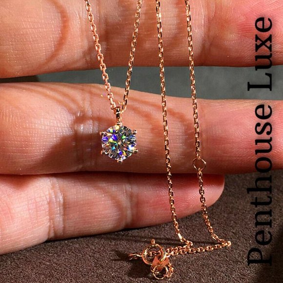 Penthouse Luxe Jewelry - FINAL RESTOCK!! Rose Gold Diamond Cut Solitaire Necklace